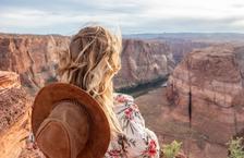 Woman looking at the Grand Canyon