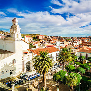 Colonial old town of Sucre in Bolivia