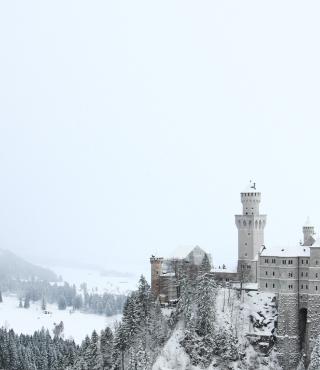 castle on a snowy mountain