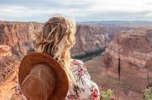 Woman looking at the Grand Canyon