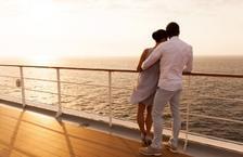 Man and woman on deck of cruise ship