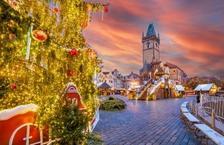 European village at Christmastime