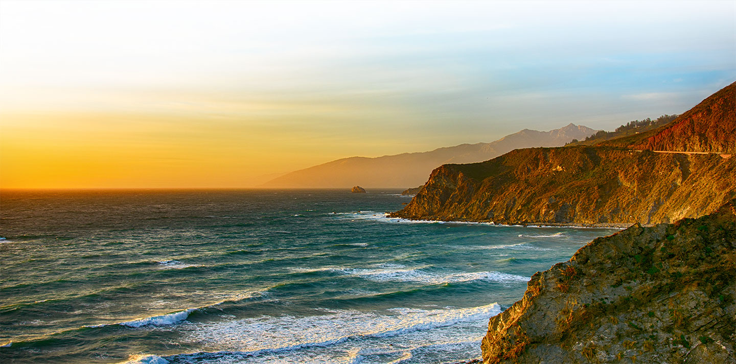 ocean and mountain landscape