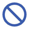 travel insurance trip cancellation blue line with circle through it icon