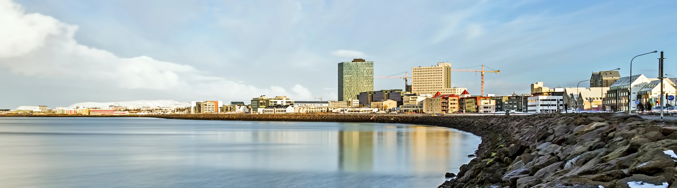 a view of the skyline in Reykjavik, where many visit with travel insurance for Iceland