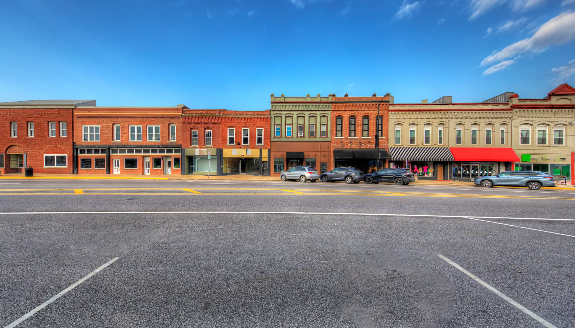 The main street of a historic small town in Illinois, highlighted in a United States travel guide