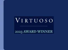 Virtuoso 2023 Award Winner badge displayed in the Travelex Insurance newsroom
