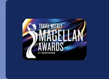 Travel Weekly Magellan Awards logo displayed on a navy background in the Travelex Insurance newsroom