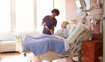 Doctor with patient that needed to go to a hospital on vacation.